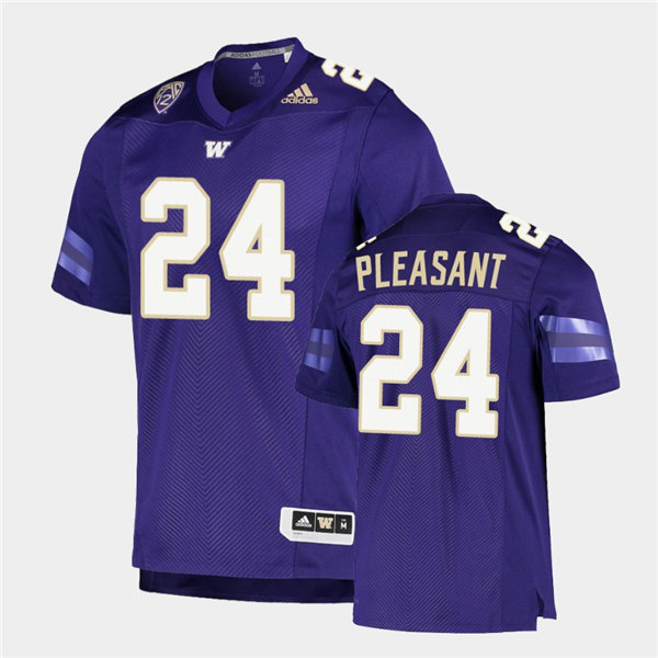 Mens Washington Huskies #24 Kamari Pleasant Adidas 2020 Purple College Football Jersey