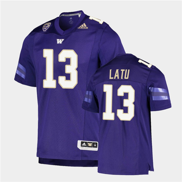 Mens Washington Huskies #13 Laiatu Latu Adidas 2020 Purple College Football Jersey