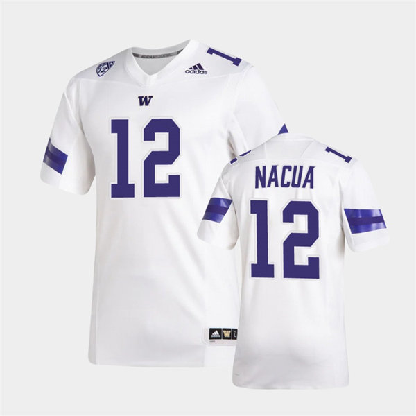 Mens Washington Huskies #12 Puka Nacua Adidas 2020 White College Football Jersey