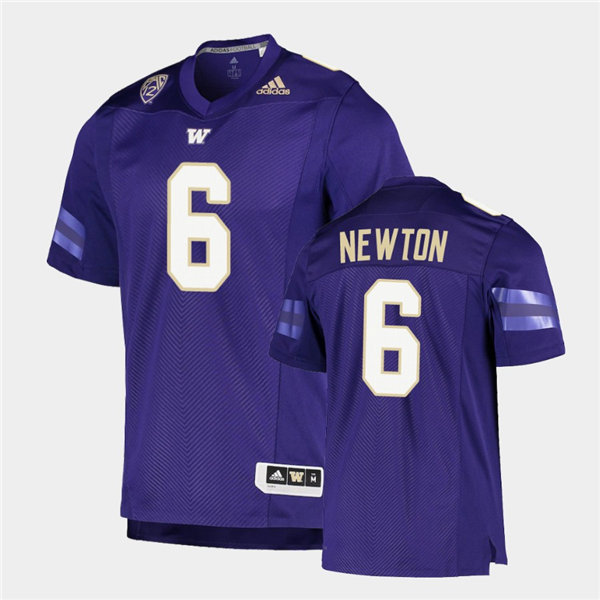 Mens Washington Huskies #6 Richard Newton Adidas 2020 Purple College Football Jersey
