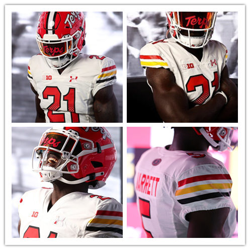 Mens Maryland Terrapins Custom Terrence Lewis Taulia Tagovailoa Stan Jones Randy White E.J. Henderson Jack Scarbath White 1980'S THROWBACK Football Jersey