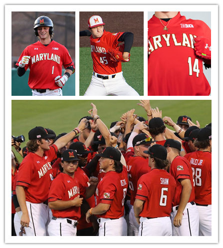 Mens Maryland Terrapins Custom Brandon Lowe Adam Kolarek Bobby Zmarzlak Benjamin Cowles Matthew Shaw Under Armour Red Maryland Baseball Jersey