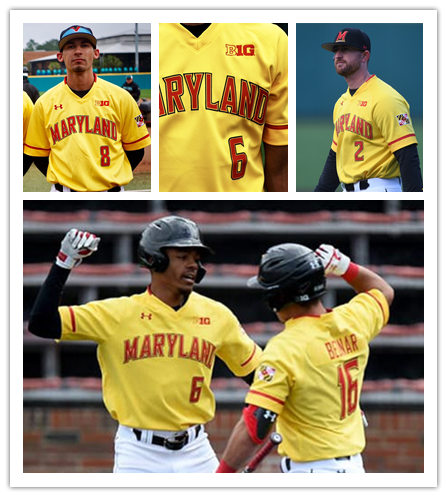 Mens Maryland Terrapins Custom Matthew Shaw Jason Savacool Sean Burke Luke Shliger Bobby Zmarzlak Under Armour Yellow Pullover Baseball Jersey