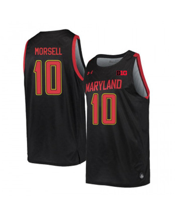 Mens Maryland Terrapins #10 Darryl Morsell Under Armour Black College Basketball Game Jersey