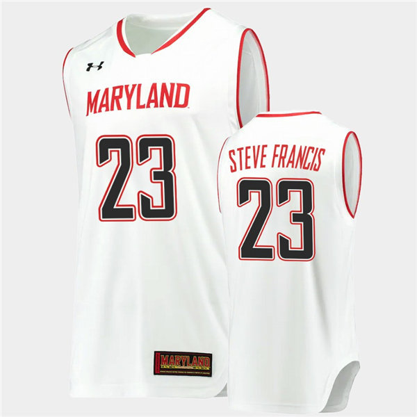 Mens Maryland Terrapins #23 Steve Francis Under Armour White College Basketball Game Jersey