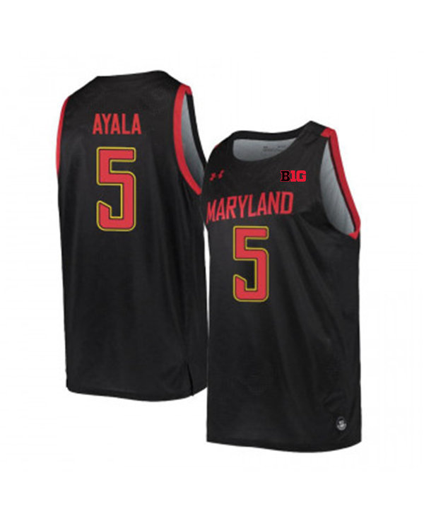 Mens Maryland Terrapins #5 Eric Ayala Under Armour Black College Basketball Game Jersey