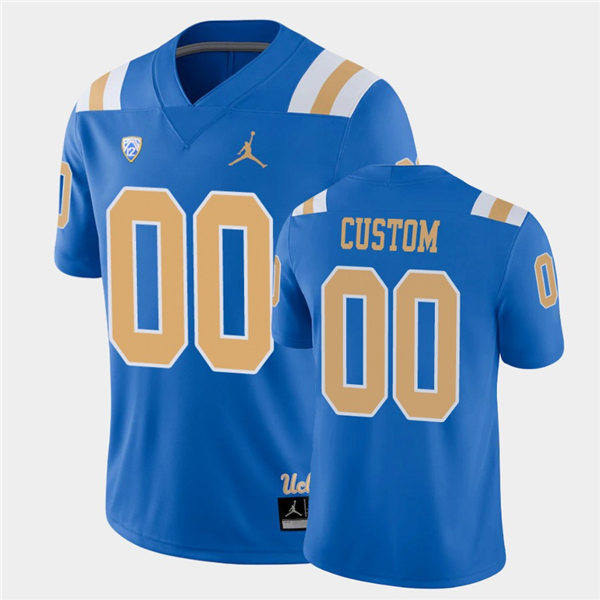 Mens UCLA Bruins Custom Ethan Garbers Jay Toia Damian Sellers Kam Brown 2021 Jordan Blue Football Jersey