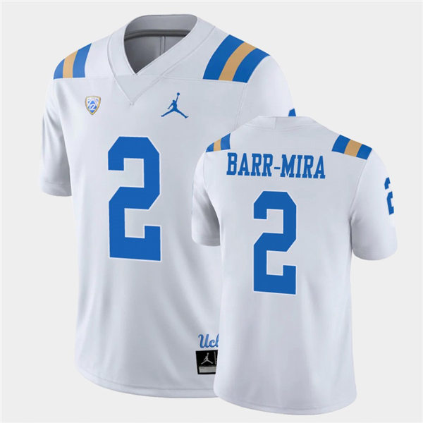 Mens UCLA Bruins #2 Nicholas Barr-Mira 2021 Jordan White College Football Game Jersey