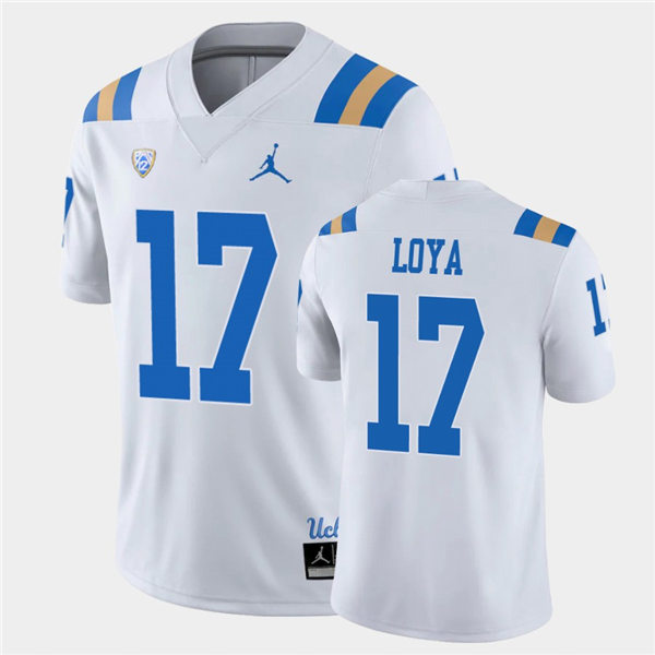 Mens UCLA Bruins #17 Logan Loya 2021 Jordan White College Football Game Jersey