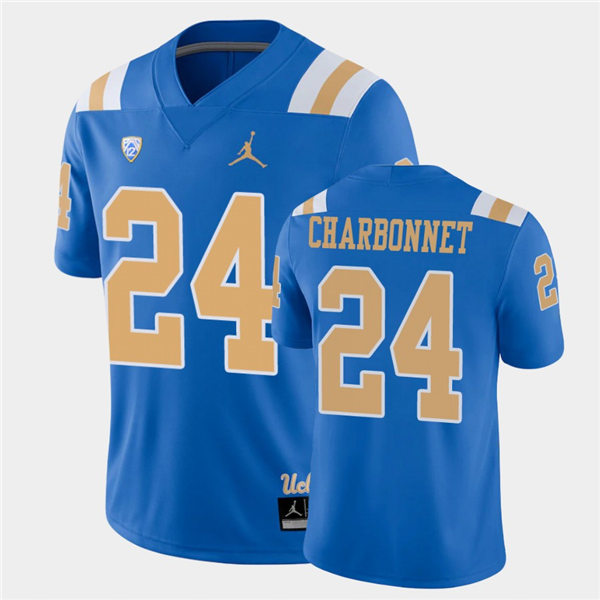 Mens UCLA Bruins #24 Zach Charbonnet 2021 Jordan Blue College Football Game Jersey