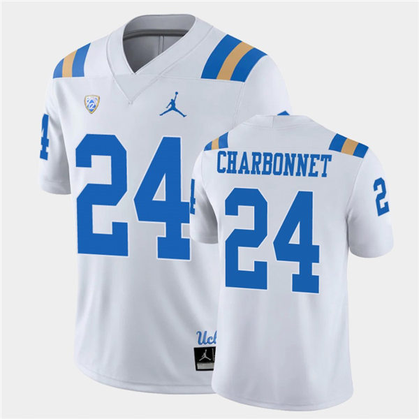 Mens UCLA Bruins #24 Zach Charbonnet 2021 Jordan White College Football Game Jersey