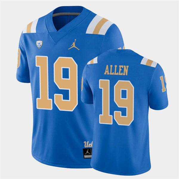 Mens UCLA Bruins #19 Kazmeir Allen 2021 Jordan Blue College Football Game Jersey