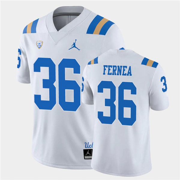 Mens UCLA Bruins #36 Ethan Fernea 2021 Jordan White College Football Game Jersey