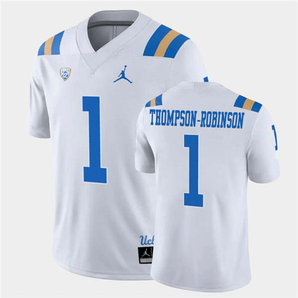 Mens UCLA Bruins #1 Dorian Thompson-Robinson 2021 Jordan White College Football Game Jersey