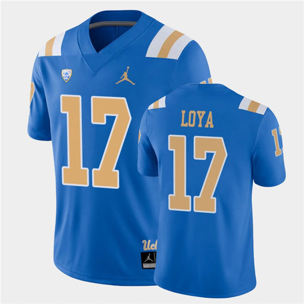 Mens UCLA Bruins #17 Logan Loya 2021 Jordan Blue College Football Game Jersey
