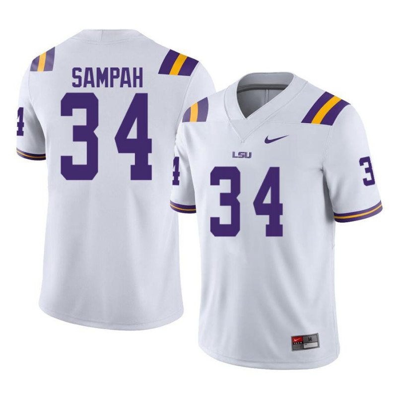 Mens LSU Tigers #34 Antoine Sampah Nike White College Football Game Jersey