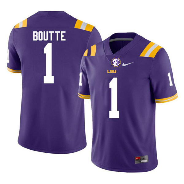 Mens LSU Tigers #1 Kayshon Boutte Nike Purple College Football Game Jersey