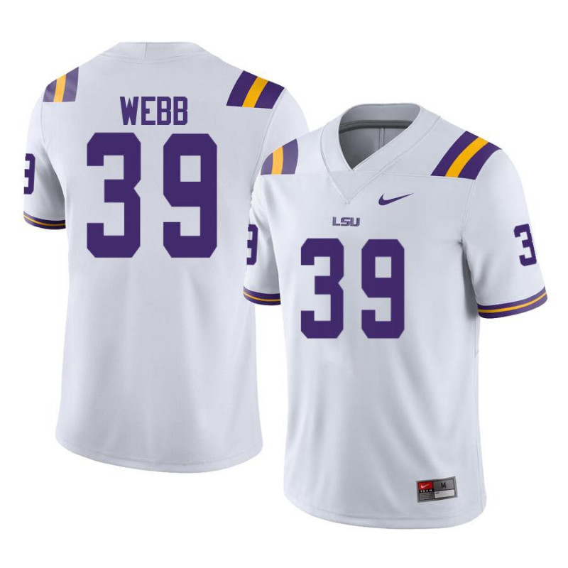 Mens LSU Tigers #39 Phillip Webb Nike White College Football Game Jersey