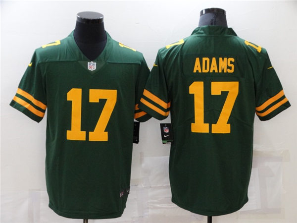 Mens Green Bay Packers #17 Davante Adams Nike 2021 Green Alternate Retro 1950s Throwback Uniforms Jersey