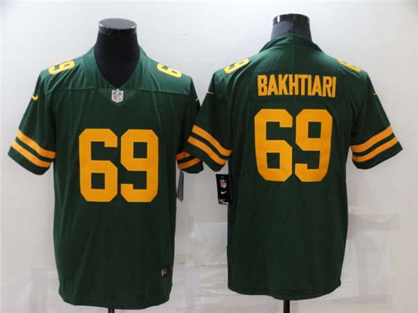 Mens Green Bay Packers #69 David Bakhtiari Nike 2021 Green Alternate Retro 1950s Throwback Uniforms Jersey