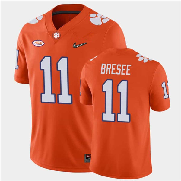 Mens Clemson Tigers #11 Bryan Bresee Nike Orange College Football Game Jersey
