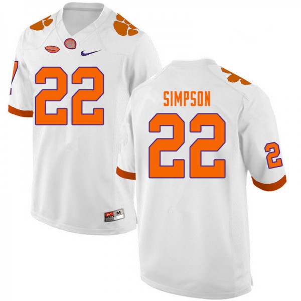 Mens Clemson Tigers #22 Trenton Simpson Nike White College Football Jersey 