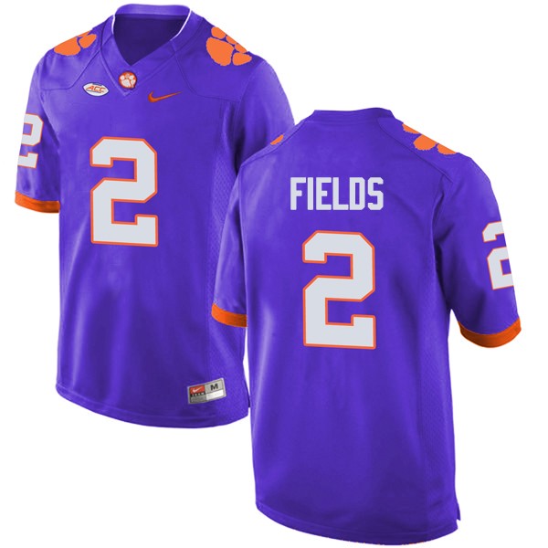 Mens Clemson Tigers #2 Mark Fields Nike Purple College Football Jersey 