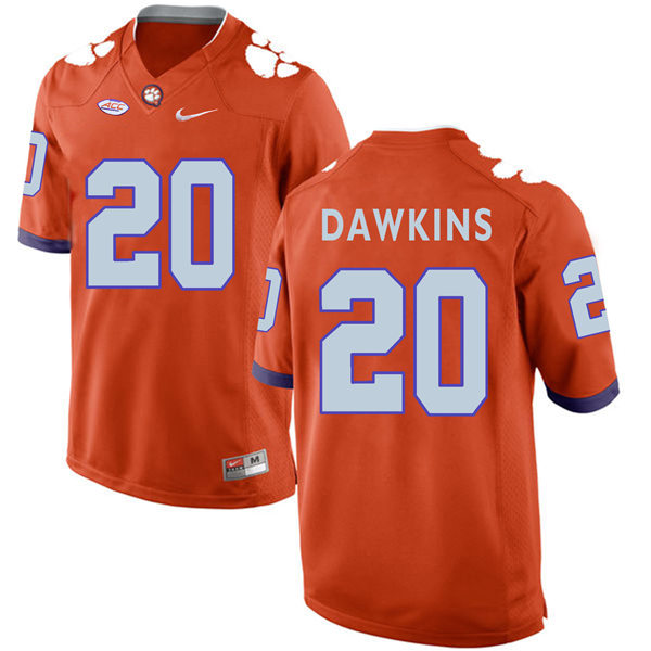 Mens Clemson Tigers #20 Brian Dawkins Nike Orange College Football Game Jersey