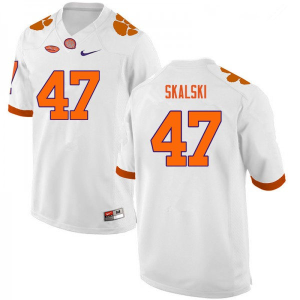 Mens Clemson Tigers #47 James Skalski Nike White College Football Jersey 