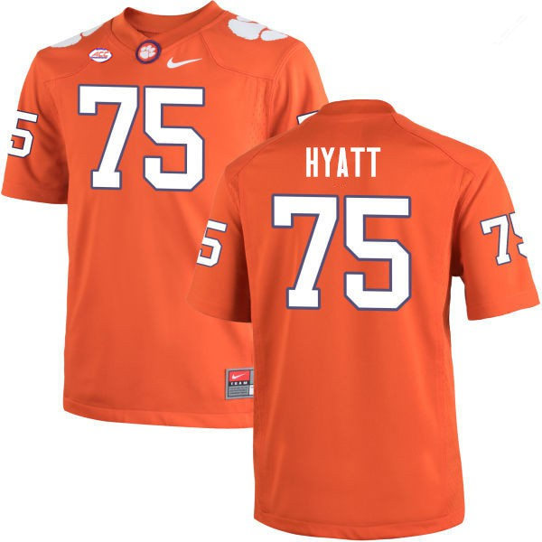 Mens Clemson Tigers #75 Mitch Hyatt Nike Orange College Football Game Jersey