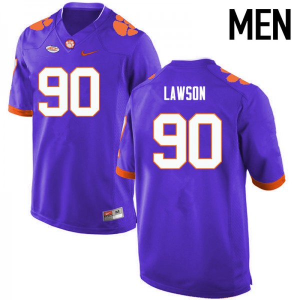 Mens Clemson Tigers #90 Shaq Lawson Nike Purple College Football Jersey 