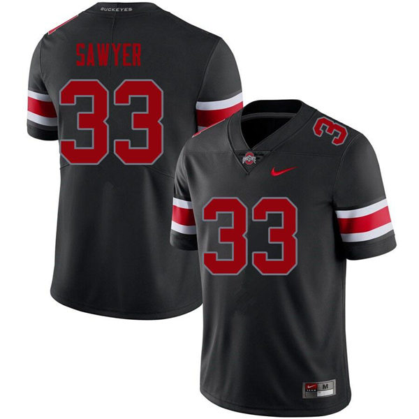 Mens Ohio State Buckeyes #33 Jack Sawyer Nike Blackout College Football Game Jersey