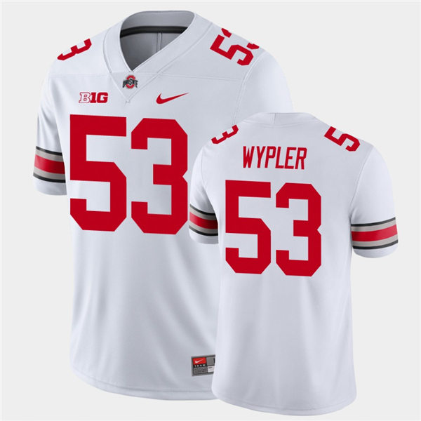 Mens Ohio State Buckeyes #53 Luke Wypler Nike White College Football Game Jersey