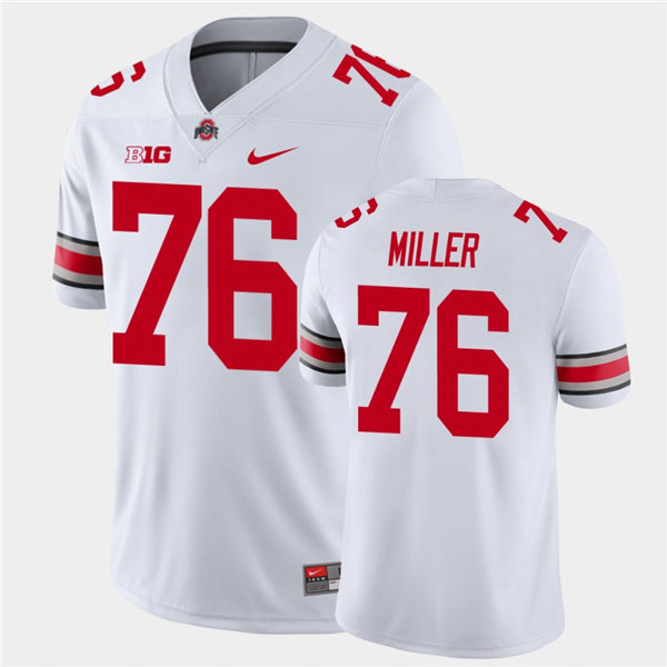 Mens Ohio State Buckeyes #76 Harry Miller Nike White College Football Game Jersey