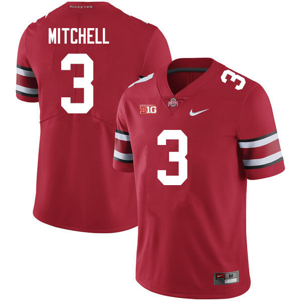Mens Ohio State Buckeyes #3 Teradja Mitchell Nike Scarlet College Football Game Jersey