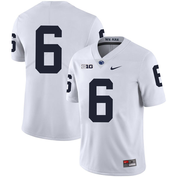 Mens Penn State Nittany Lions #6 Zakee Wheatley Nike White College Football Game Jersey
