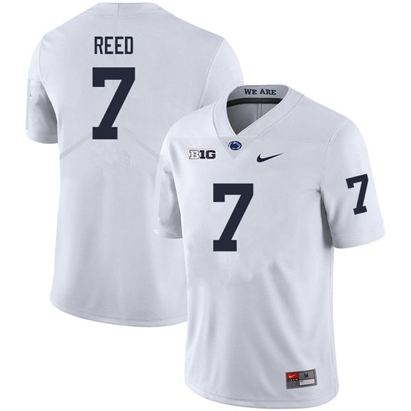 Mens Penn State Nittany Lions #7 Jaylen Reed Nike White with Name College Football Jersey 