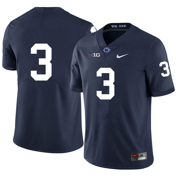 Mens Penn State Nittany Lions #3 Parker Washington Nike Navy College Football Game Jersey 