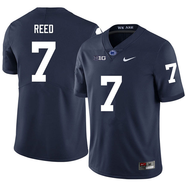 Mens Penn State Nittany Lions #7 Jaylen Reed  Nike Navy with Name College Football Jersey 