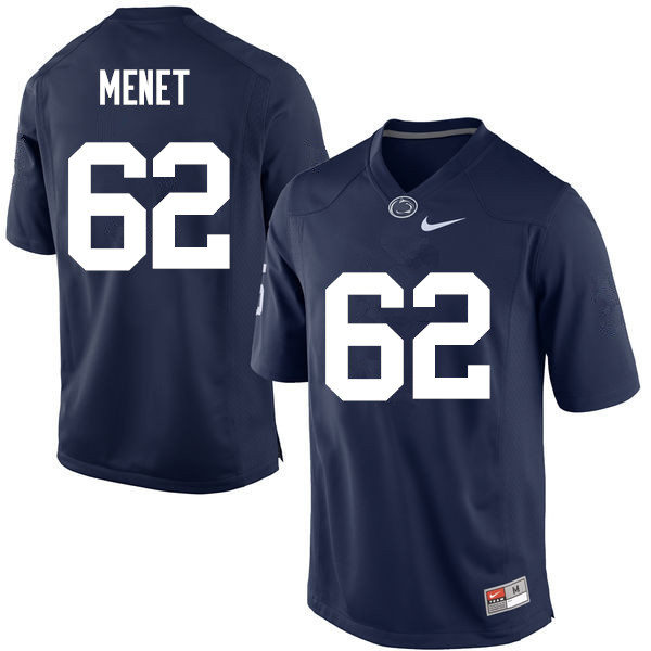 Mens Penn State Nittany Lions #62 Michal Menet  Nike Navy with Name College Football Jersey 