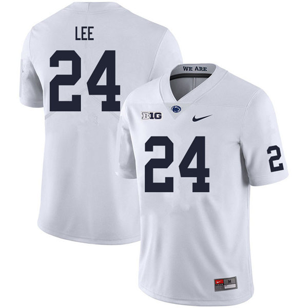 Mens Penn State Nittany Lions #24 Keyvone Lee Nike White with Name College Football Jersey 