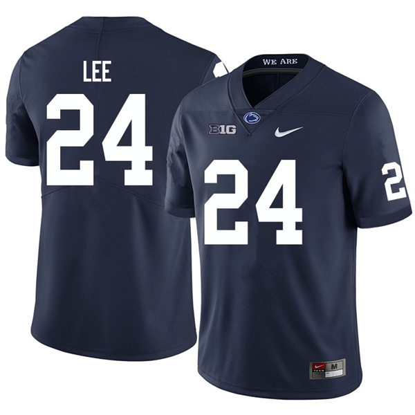 Mens Penn State Nittany Lions #24 Keyvone Lee  Nike Navy with Name College Football Jersey 