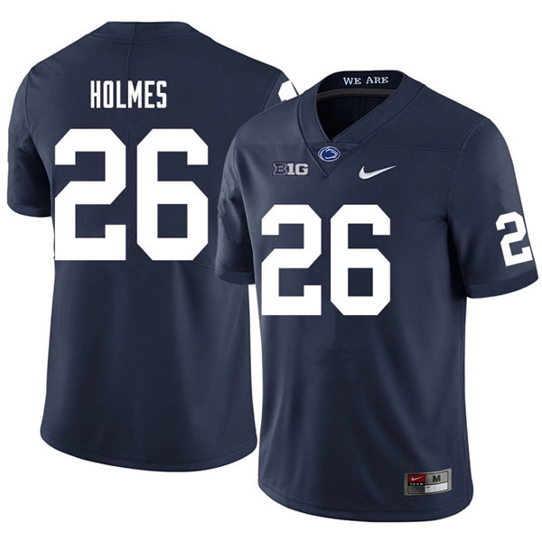 Mens Penn State Nittany Lions #26 Caziah Holmes Nike Navy with Name College Football Jersey 