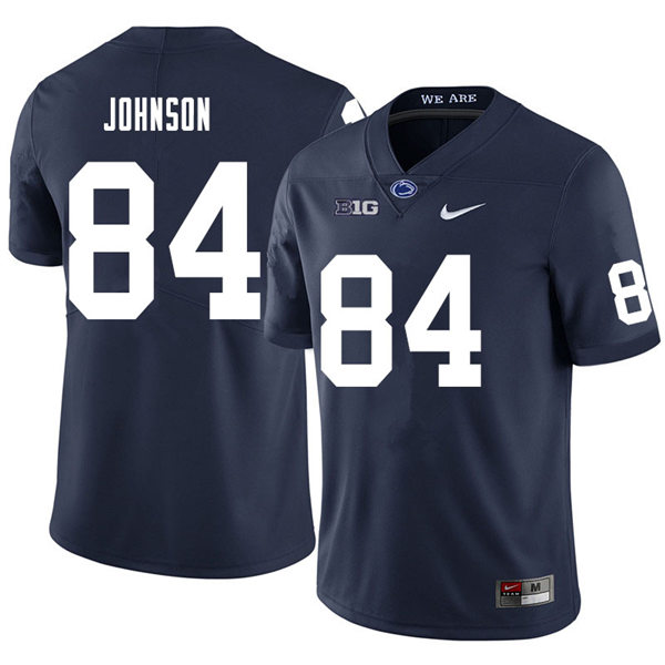Mens Penn State Nittany Lions #84 Theo Johnson  Nike Navy with Name College Football Jersey 