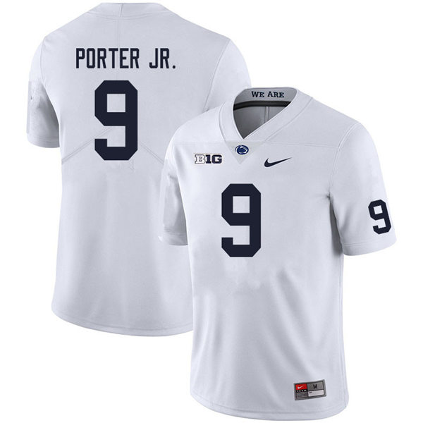 Mens Penn State Nittany Lions #9 Joey Porter Jr. Nike White with Name College Football Jersey 