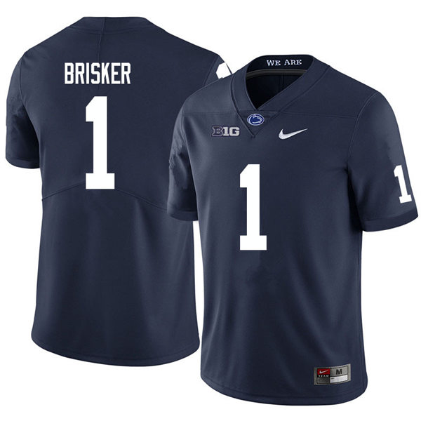 Mens Penn State Nittany Lions #1 Jaquan Brisker Nike Navy with Name College Football Jersey 