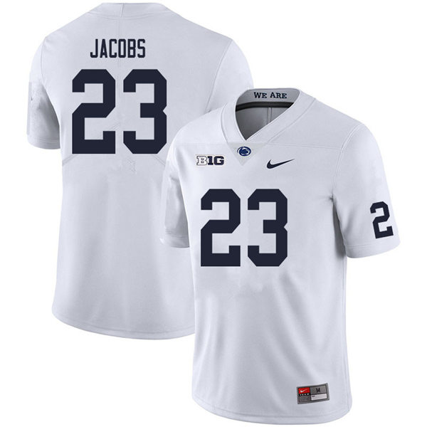 Mens Penn State Nittany Lions #23 Curtis Jacobs Nike White with Name College Football Jersey 