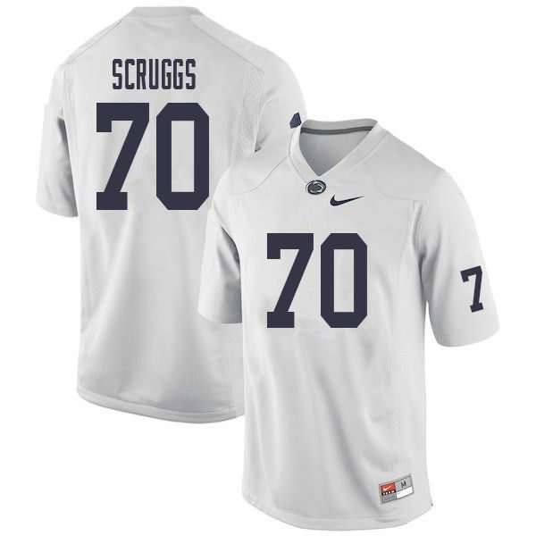 Mens Penn State Nittany Lions #70 Juice Scruggs Nike White with Name College Football Jersey 