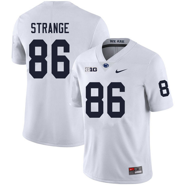 Mens Penn State Nittany Lions #86 Brenton Strange Nike White with Name College Football Jersey 