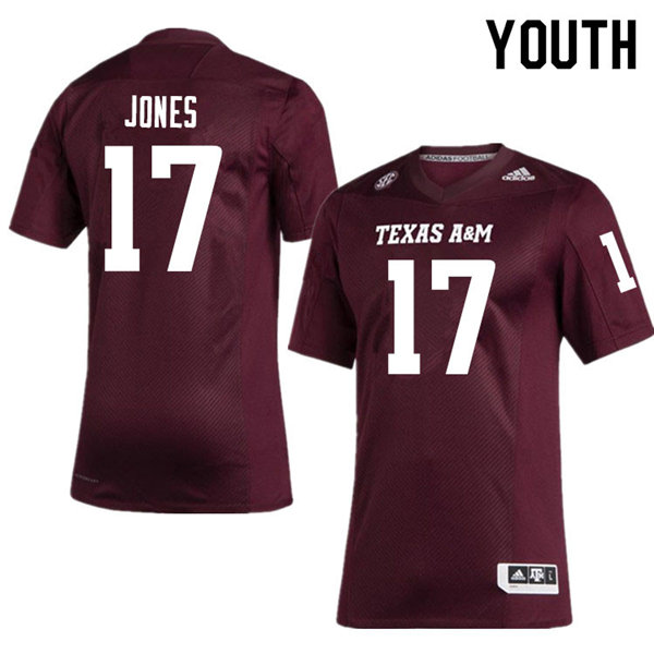 Youth Texas A&M Aggies #17 Jaylon Jones Adidas Maroon College Football Jersey